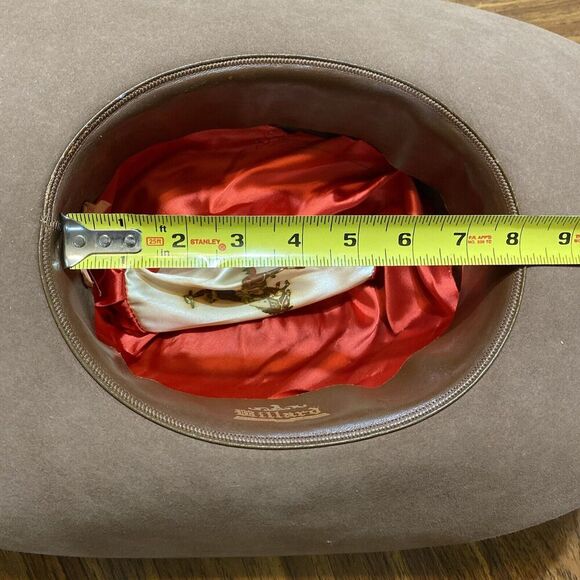 Vintage Willard Hat Co Dark Tan Felt Made in Texas Feather Hat Band Western 60’s - Picture 10 of 10